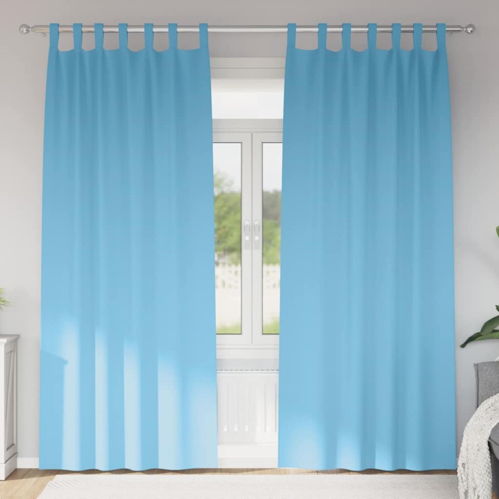 vidaXL Perdele 2 pcs Albastru deschis 245 x 140 cm Poliester