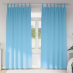 vidaXL Perdele 2 pcs Albastru deschis 245 x 140 cm Poliester