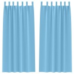 vidaXL Perdele 2 pcs Albastru deschis 260 x 140 cm Poliester