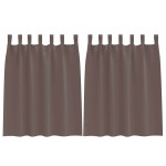 vidaXL Perdele Opaque cu Inel 2 pcs Maro închis 140 x 140 cm Poliester