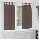 vidaXL Perdele Opaque cu Inel 2 pcs Maro închis 175 x 140 cm Poliester