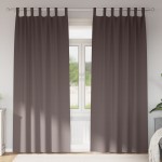 vidaXL Perdele opace 2 pcs Maro închis 225 x 140 cm Poliester