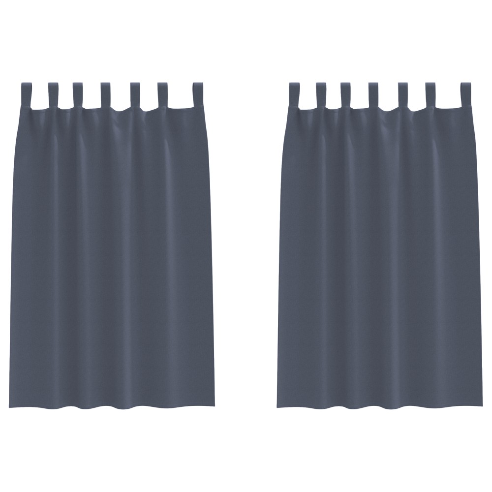 vidaXL Perdele opace cu perdele 2 pcs Antracit 175 x 140 cm Poliester