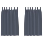 vidaXL Perdele opace cu perdele 2 pcs Antracit 175 x 140 cm Poliester