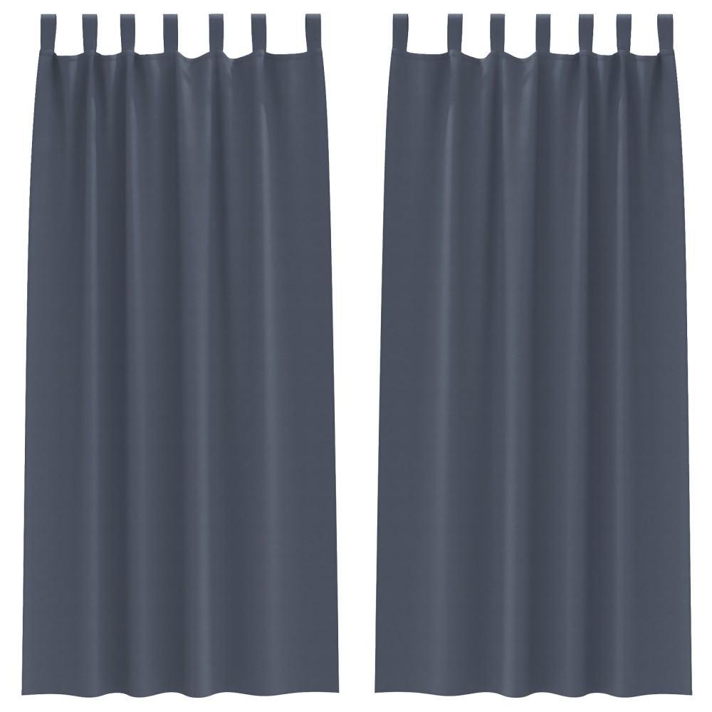 vidaXL Perdele opace cu perdele 2 pcs Antracit 225 x 140 cm Poliester