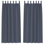 vidaXL Perdele Opaque cu Inel 2 pcs Antracit 245 x 140 cm Poliester