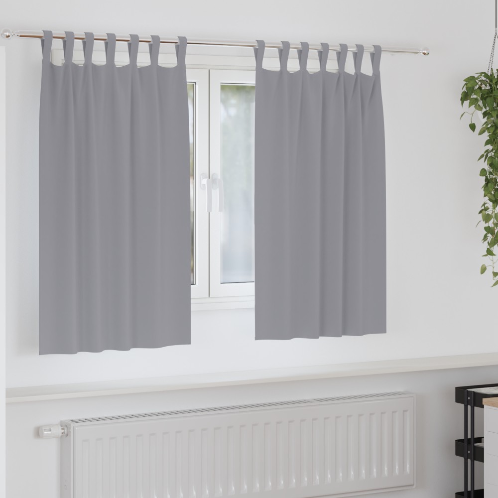 vidaXL Perdele opace 2 pcs Gri deschis 140 x 140 cm Poliester