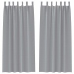 vidaXL Perdele Opaque cu Inel 2 pcs Gri deschis 225 x 140 cm Poliester