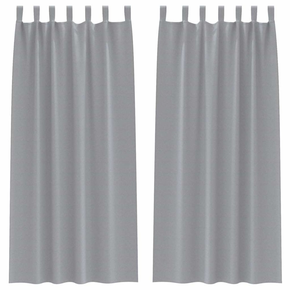 vidaXL Perdele cu perdele 2 pcs Gri deschis 245 x 140 cm Poliester