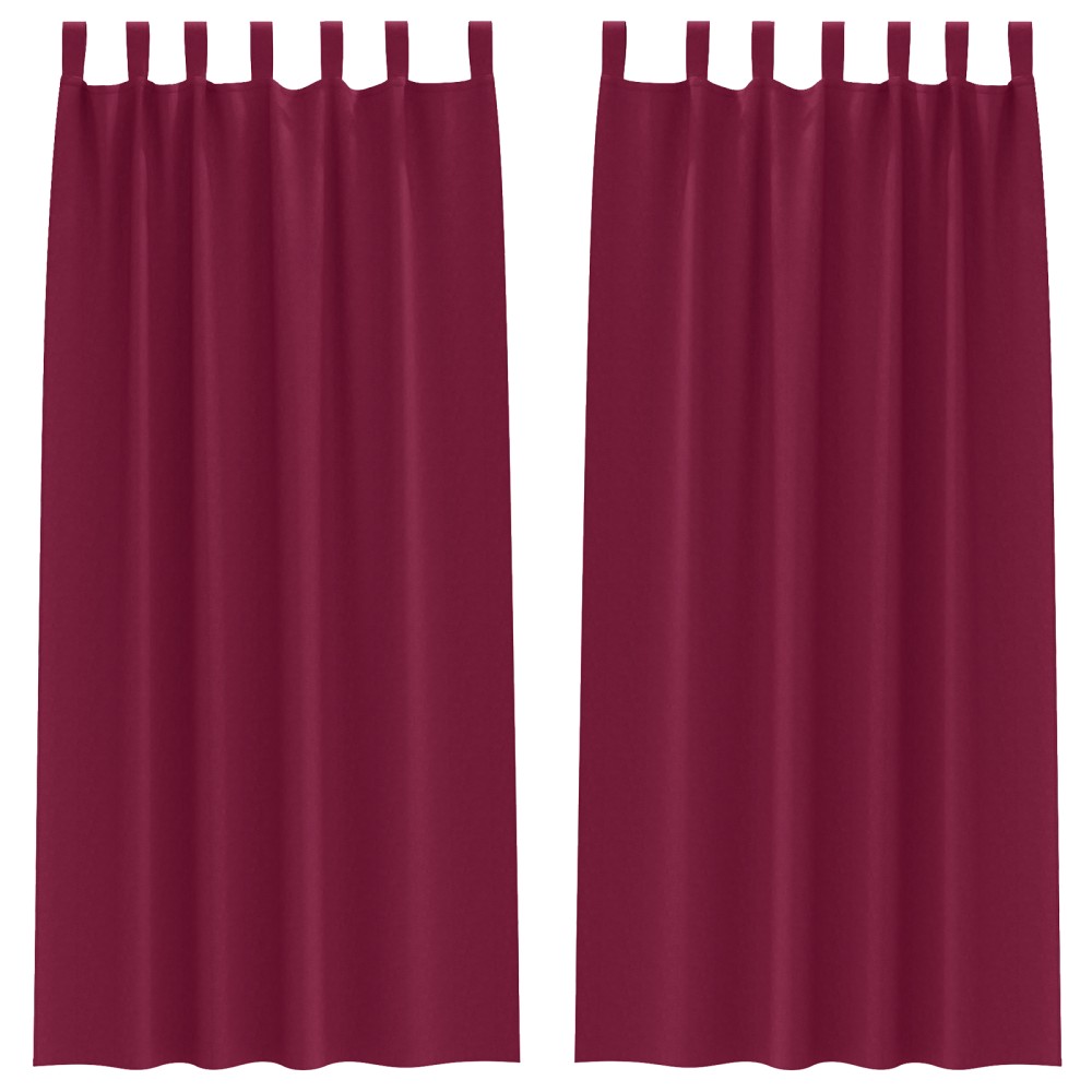 vidaXL Perdele opace cu perdele 2 pcs bordo 225 x 140 cm Poliester