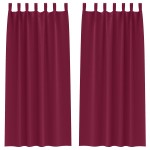 vidaXL Perdele opace cu perdele 2 pcs bordo 225 x 140 cm Poliester vidaXL Perdele opace cu perdele 2 pcs bordo 225 x 140 cm Poliester