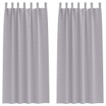 vidaXL Perdele Opaque cu Inel 2 pcs Gri Metalic 225 x 140 cm Poliester