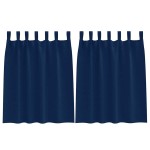 vidaXL Perdele Opaque cu Inel 2 pcs Albastru închis 140 x 140 cm