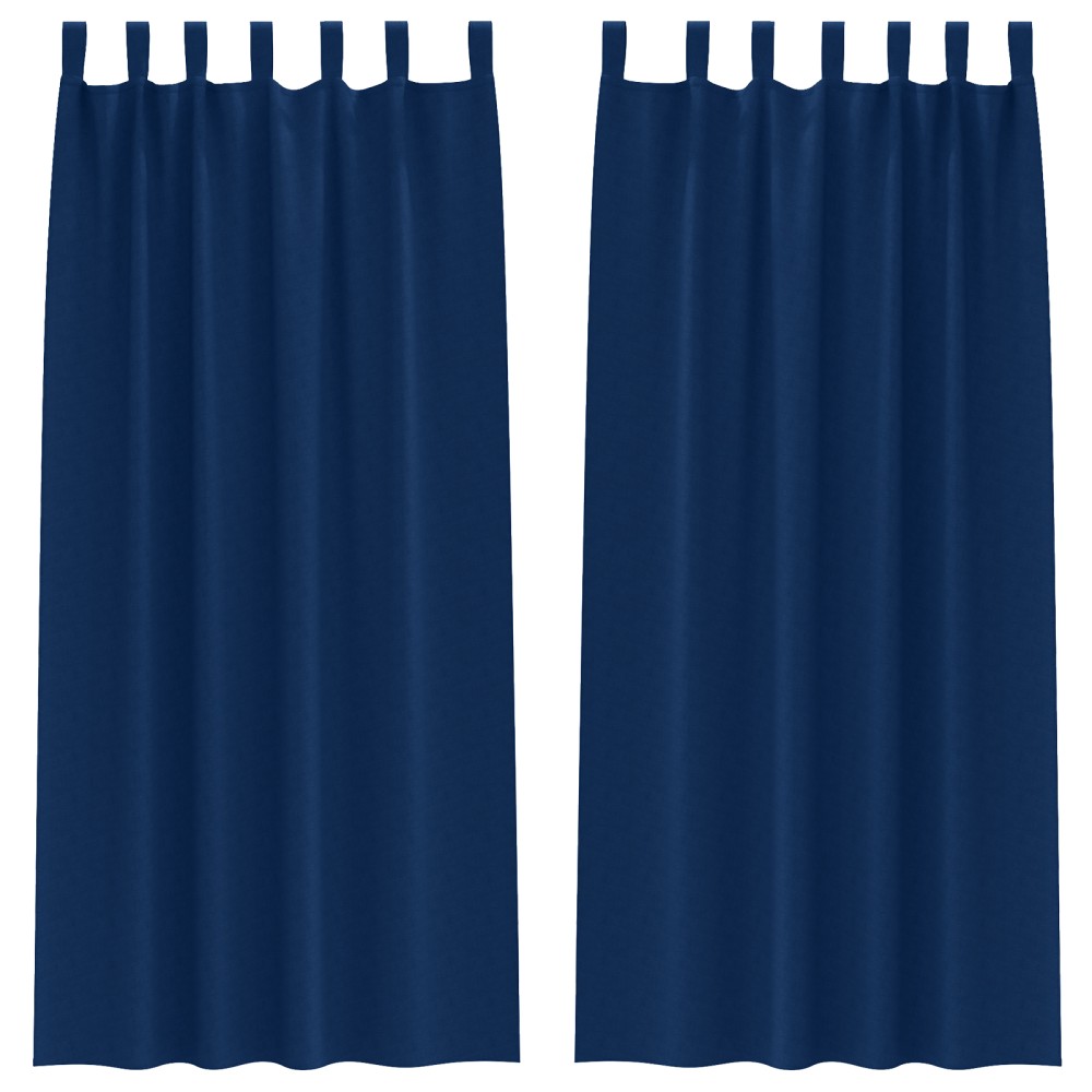 vidaXL Perdele opace 2 pcs Albastru închis 225 x 140 cm Poliester