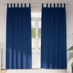 vidaXL Perdele Opaque cu Inel 2 pcs Albastru închis 245 x 140 cm