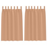 vidaXL Perdele Opaque cu Inel 2 pcs Maro deschis 175 x 140 cm