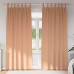 vidaXL Perdele cu perdele 2 pcs Maro deschis 245 x 140 cm Poliester