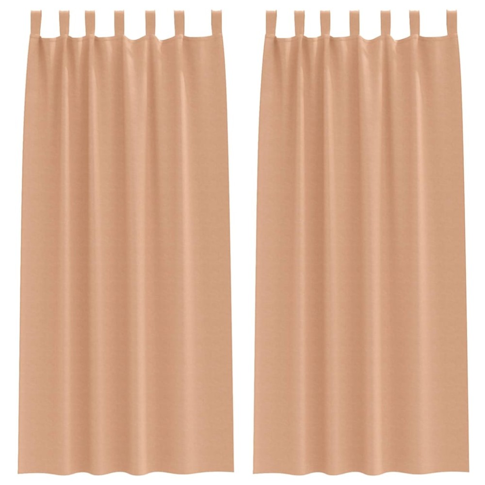 vidaXL Perdele cu perdele 2 pcs Maro deschis 260 x 140 cm Poliester