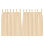 vidaXL Perdele Opaque cu Inel 2 pcs Crem 140 x 140 cm Poliester