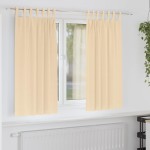 vidaXL Perdele Opaque cu Inel 2 pcs Crem 175 x 140 cm Poliester
