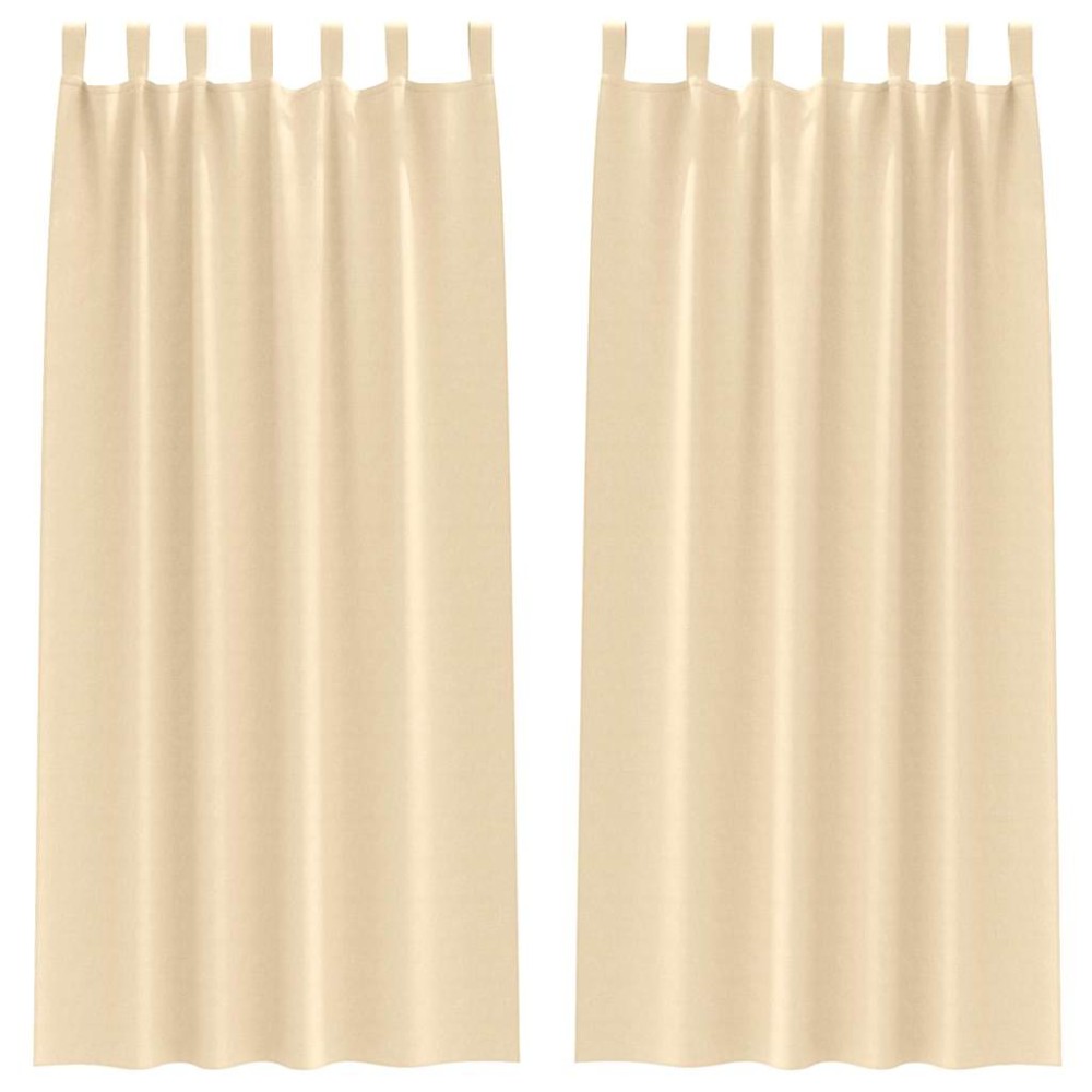 vidaXL Perdele Opaque cu Inel 2 pcs Crem 225 x 140 cm Poliester