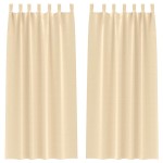 vidaXL Perdele Opaque cu Inel 2 pcs Crem 225 x 140 cm Poliester