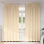 vidaXL Perdele Opaque cu Inel 2 pcs Crem 245 x 140 cm Poliester