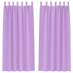 vidaXL Perdele opace cu perdele 2 pcs Violet 225 x 140 cm Poliester