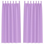 vidaXL Perdele cu perdele 2 pcs Violet 245 x 140 cm Poliester vidaXL Perdele cu perdele 2 pcs Violet 245 x 140 cm Poliester