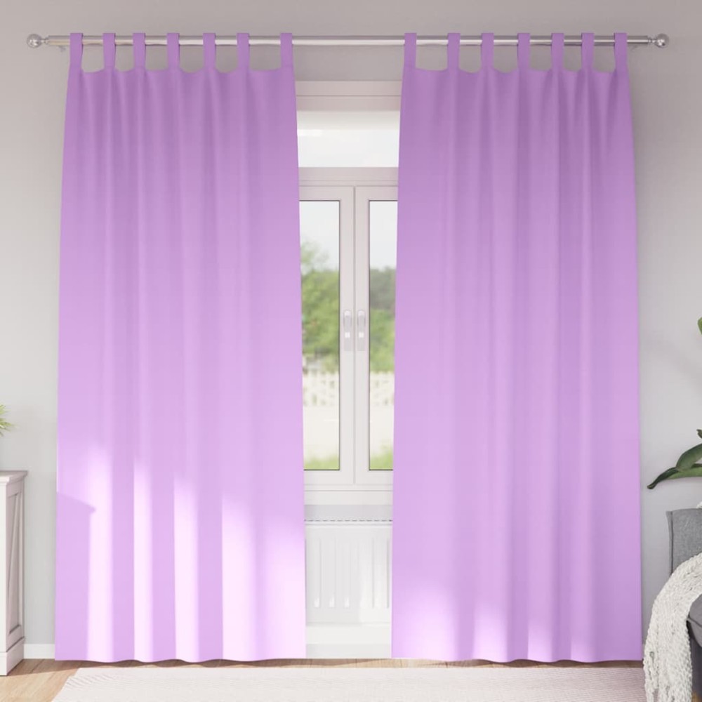 vidaXL Perdele cu perdele 2 pcs Violet 245 x 140 cm Poliester