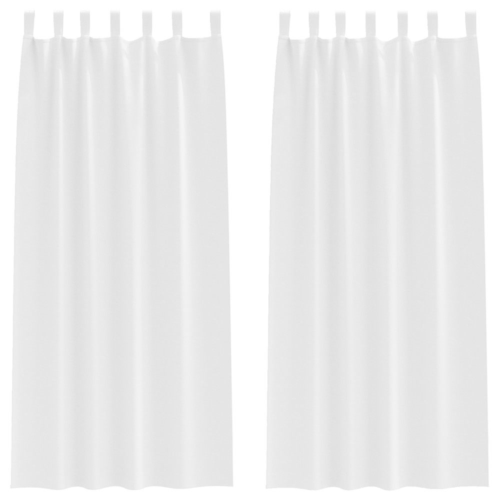 vidaXL Perdele opace cu perdele 2 pcs Alb pur 245 x 140 cm Poliester