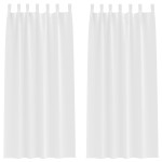 vidaXL Perdele opace cu perdele 2 pcs Alb pur 245 x 140 cm Poliester vidaXL Perdele opace cu perdele 2 pcs Alb pur 245 x 140 cm Poliester