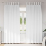 vidaXL Perdele opace cu perdele 2 pcs Alb pur 245 x 140 cm Poliester vidaXL Perdele opace cu perdele 2 pcs Alb pur 245 x 140 cm Poliester