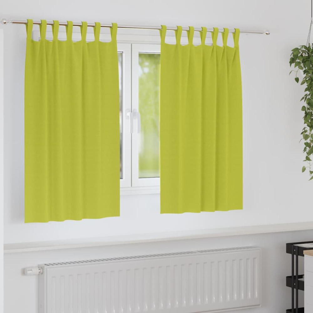 vidaXL Perdele Opaque cu Inel 2 pcs Verde 140 x 140 cm Poliester