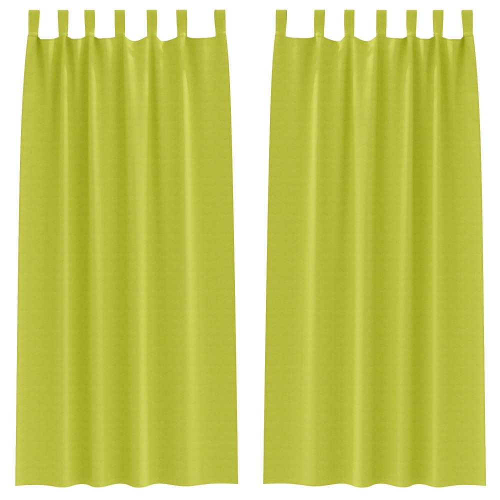 vidaXL Perdele opace cu perdele 2 pcs Verde măr 225 x 140 cm Poliester