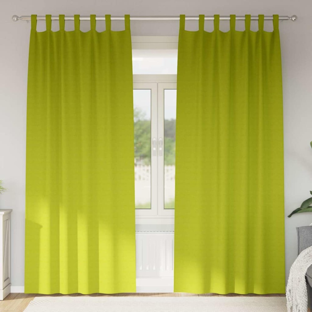 vidaXL Perdele Opaque cu Inel 2 pcs Verde 245 x 140 cm Poliester