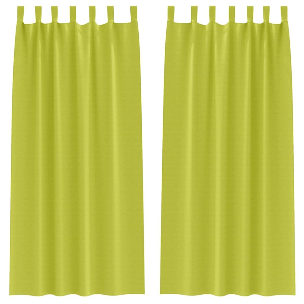 vidaXL Perdele cu perdele 2 pcs Verde măr 260 x 140 cm Poliester