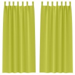 vidaXL Perdele cu perdele 2 pcs Verde măr 260 x 140 cm Poliester vidaXL Perdele cu perdele 2 pcs Verde măr 260 x 140 cm Poliester
