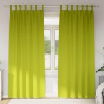 vidaXL Perdele cu perdele 2 pcs Verde măr 260 x 140 cm Poliester vidaXL Perdele cu perdele 2 pcs Verde măr 260 x 140 cm Poliester
