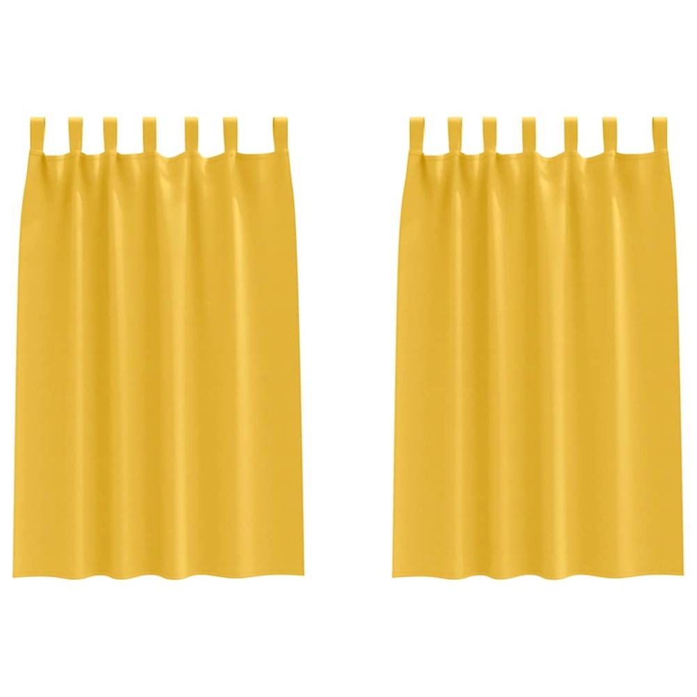vidaXL Perdele Opaque cu Inel 2 pcs Galben muștar 175 x 140 cm