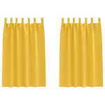 vidaXL Perdele Opaque cu Inel 2 pcs Galben muștar 175 x 140 cm