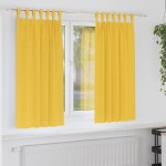 vidaXL Perdele Opaque cu Inel 2 pcs Galben muștar 175 x 140 cm