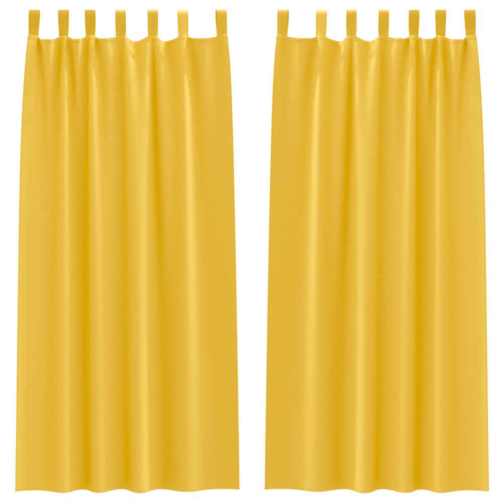 vidaXL Perdele opace 2 pcs galben muștar 225 x 140 cm Poliester