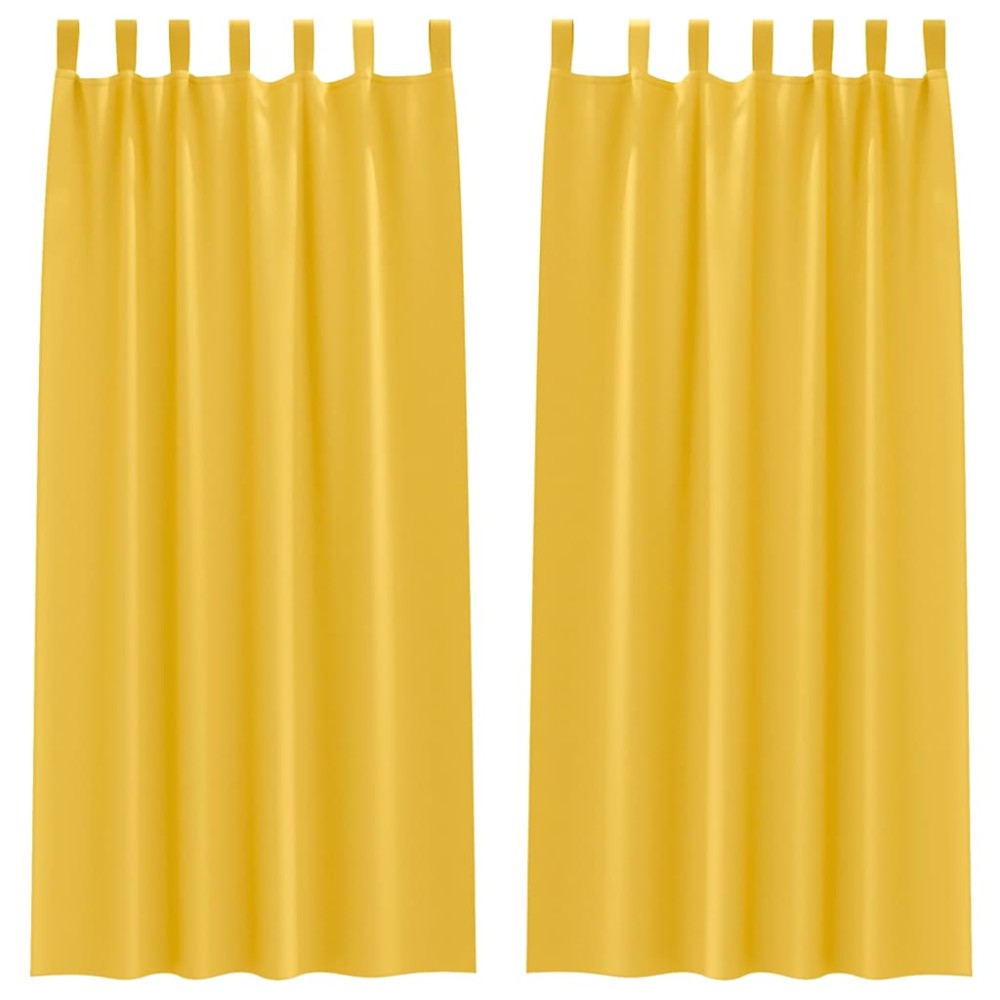 vidaXL Perdele cu perdele 2 pcs galben muștar 245 x 140 cm Poliester