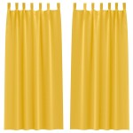 vidaXL Perdele Opaque cu Inel 2 pcs Galben muștar 245 x 140 cm