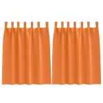 vidaXL Perdele Opaque cu Inel 2 pcs Portocalie Aprinsă 140 x 140 cm