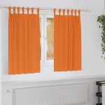 vidaXL Perdele Opaque cu Inel 2 pcs Portocalie Aprinsă 140 x 140 cm