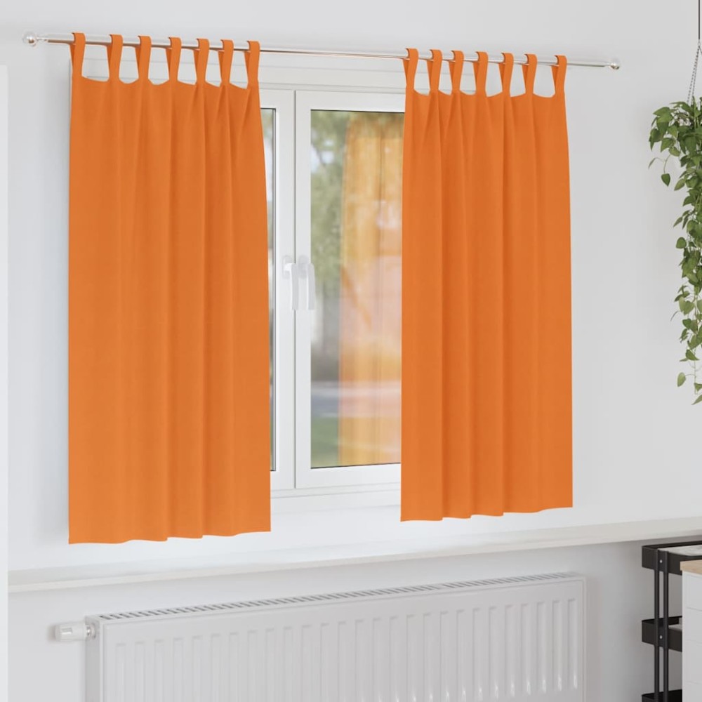 vidaXL Perdele Opaque cu Inel 2 pcs Portocalie Aprinsă 175 x 140 cm
