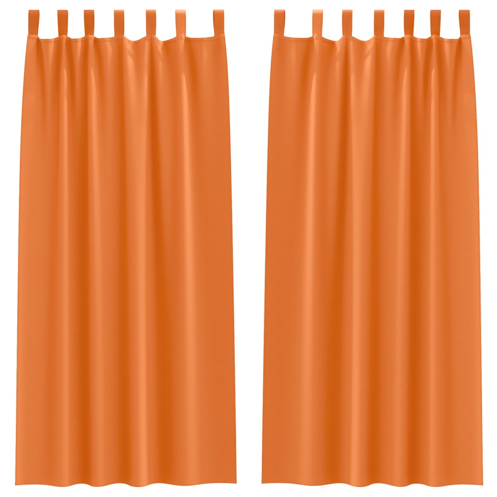 vidaXL Perdele opace 2 pcs Portocaliu intens 225 x 140 cm Poliester