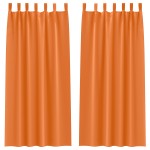 vidaXL Perdele opace 2 pcs Portocaliu intens 225 x 140 cm Poliester
